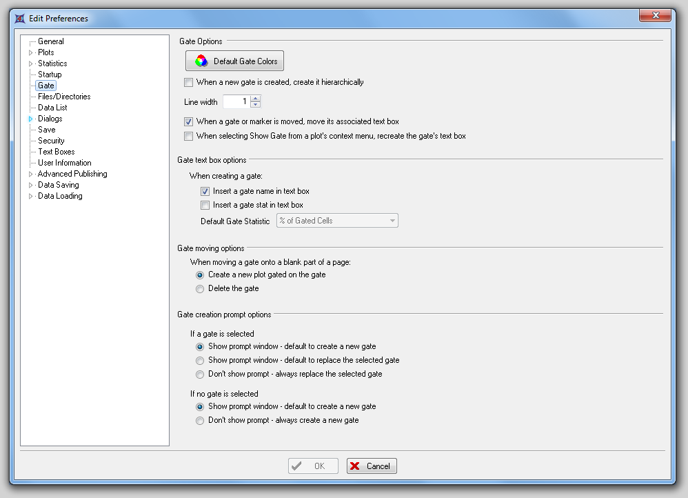 图 8.16  Gate Preferences (门选项)